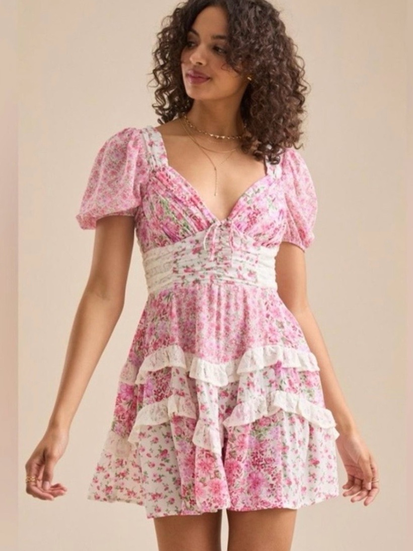 Nwt Altard State Aderny Pink Floral Mini Dress